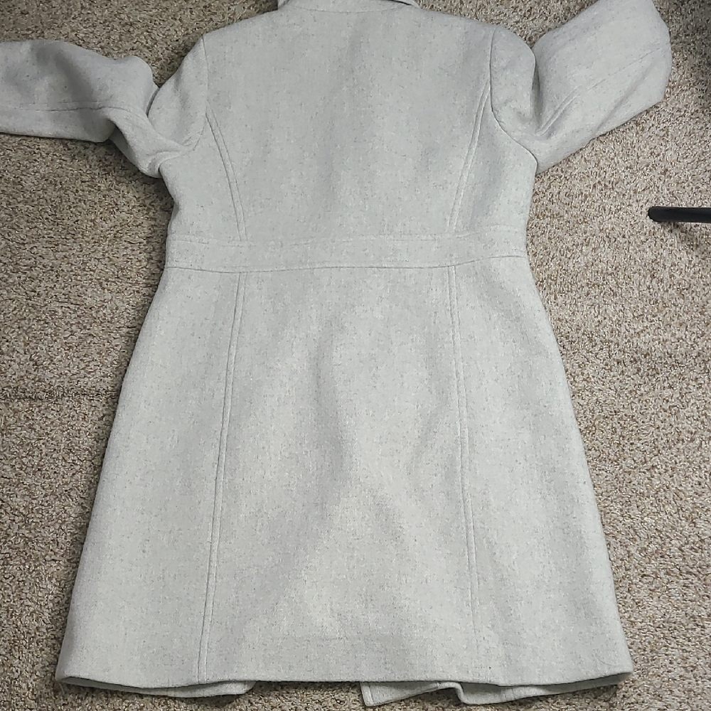 J. Crew Women's Light Gray Woll Blend Pea Coat - Picture 7 of 8